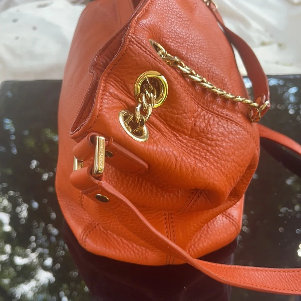 Michael kors orange leather tote